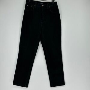 Vtg Bill Blass Jeans Womens Size 8 Black Corduroy Stretch Straight Leg Pants